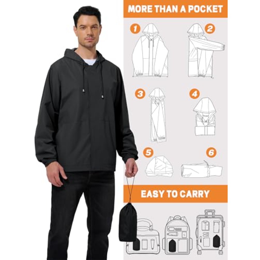 UIQUR Men's Rain Jacket Waterp - Running Gear For Rain avis et prix